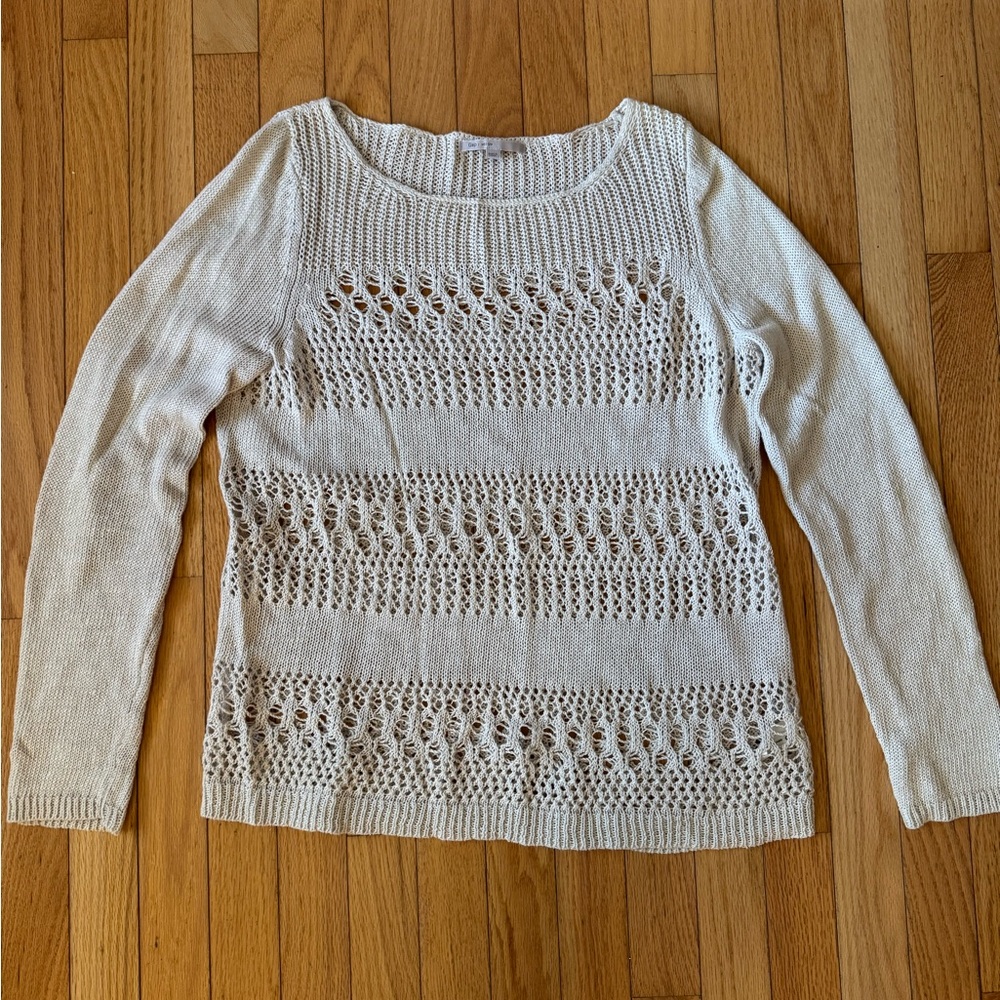 GAP Cream Open-Knit Sweater